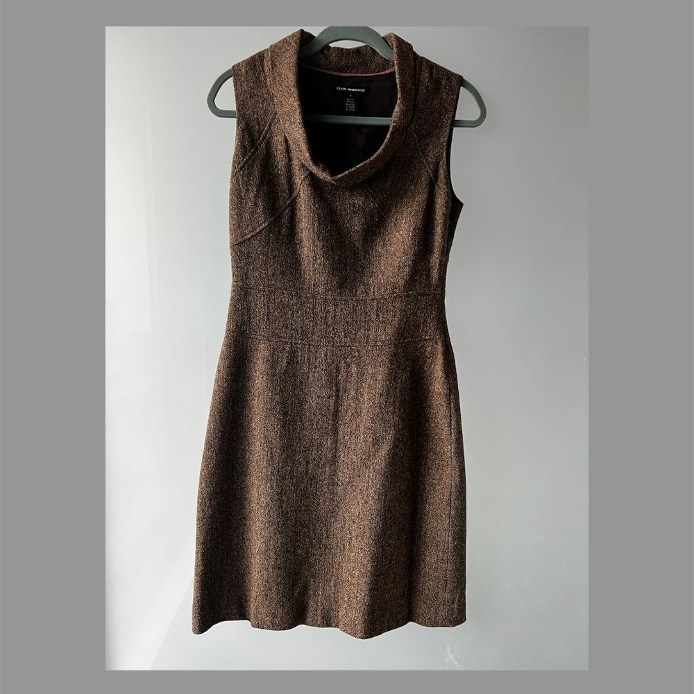 Brown Club Monaco Tweed-Style Wool-Blend dress